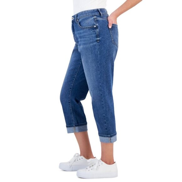 Style & Co. 4 Petite Mid-Rise Curvy-Fit Roll Cuff Capri Jeans NWT - Picture 6 of 10